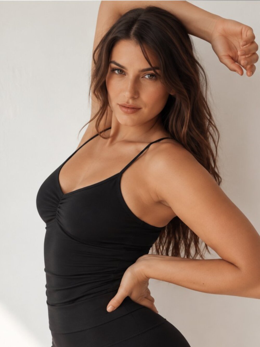 NUX Active Paloma Cami Tank Top in Black, L NWOT
